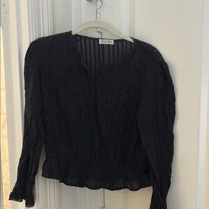 Loveshackfancy Black Long Sleeve Top